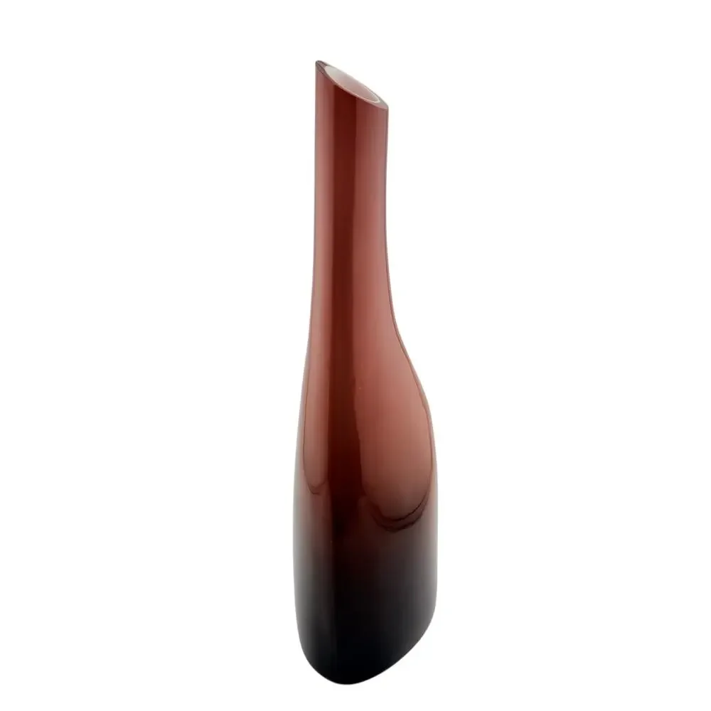 IKEA Okkso Cased Glass Bud Vase Modernist Minimalist Plum Ombre 1990 Vintage